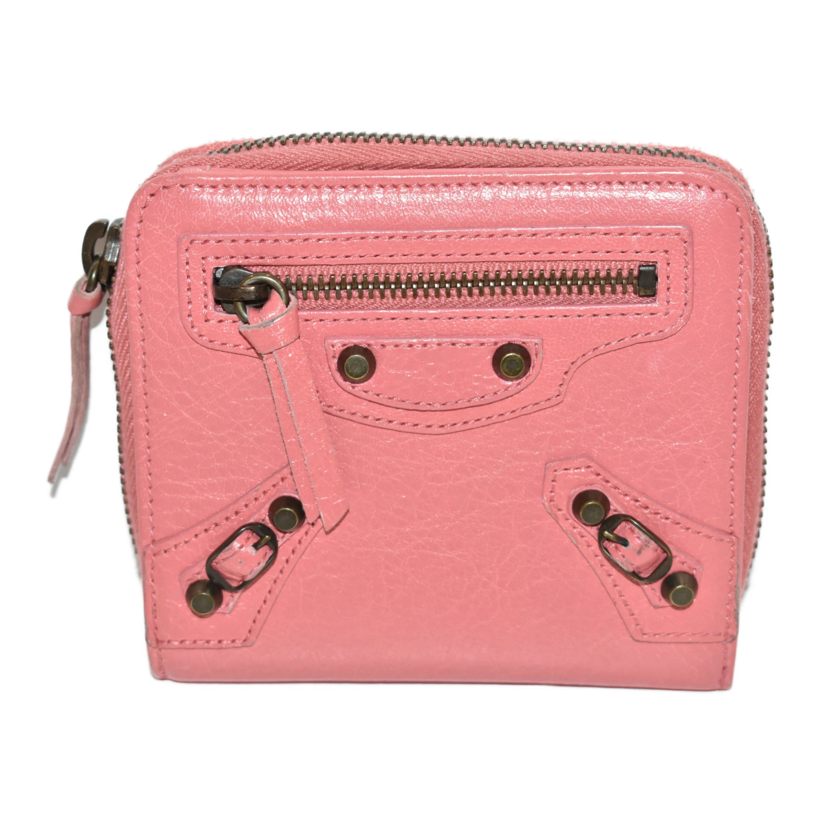 Balenciaga Billfold Pink Leather Bi Fold Wallet Folding
